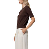 Maglia donna a maniche corte con ricamo