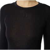 Maglia donna in jersey leggero con logo ricamato