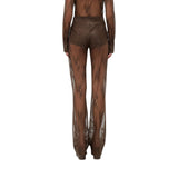 Pantaloni donna flare in pizzo