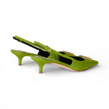 Slingback donna in suede con dettaglio logo