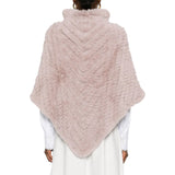 Poncho donna a collo alto con chevron