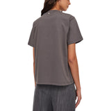 T-shirt donna con perle e strass