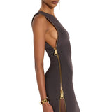 Abito Red Carpet in maglia con zip