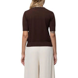 Maglia donna a maniche corte con ricamo