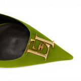 Slingback donna in suede con dettaglio logo