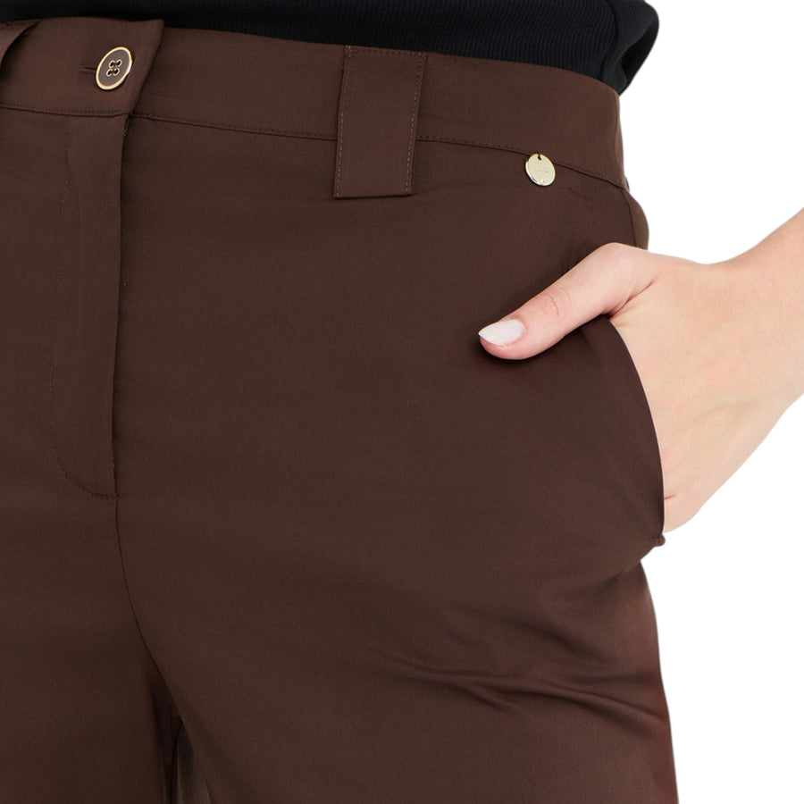 Pantaloni donna straight in popeline