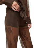 Pantaloni donna flare in pizzo