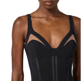 Abito donna in crêpe leggero con tulle