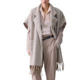 Poncho donna lungo jacquard