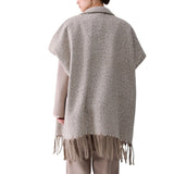 Poncho donna lungo jacquard