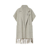 Poncho donna lungo jacquard