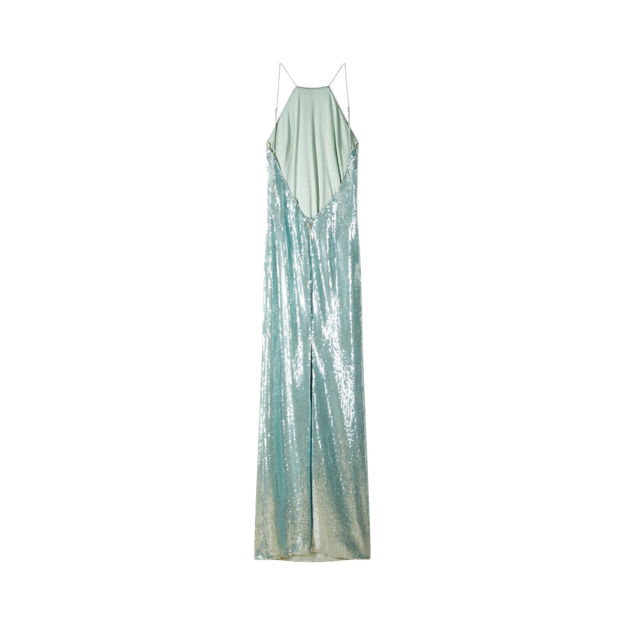 Abito donna lungo in tulle con paillettes