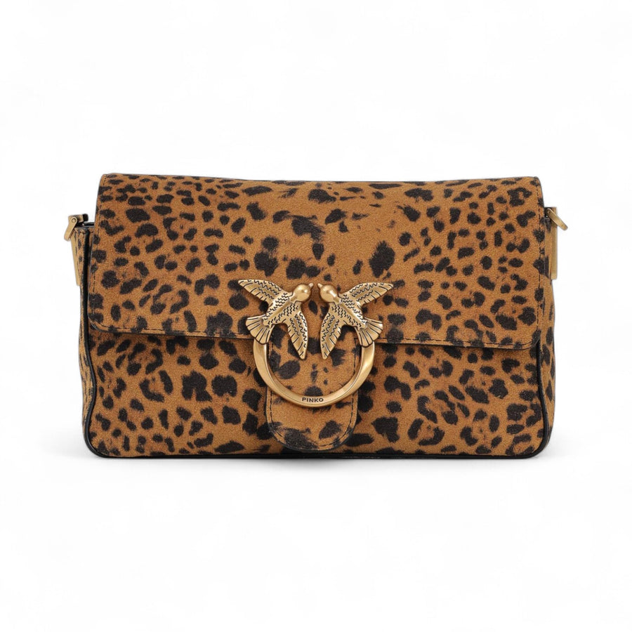Borsa donna a tracolla Slouchy in Suede Leopardato