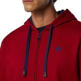 Felpa uomo hoodie con zip e logo ricamato