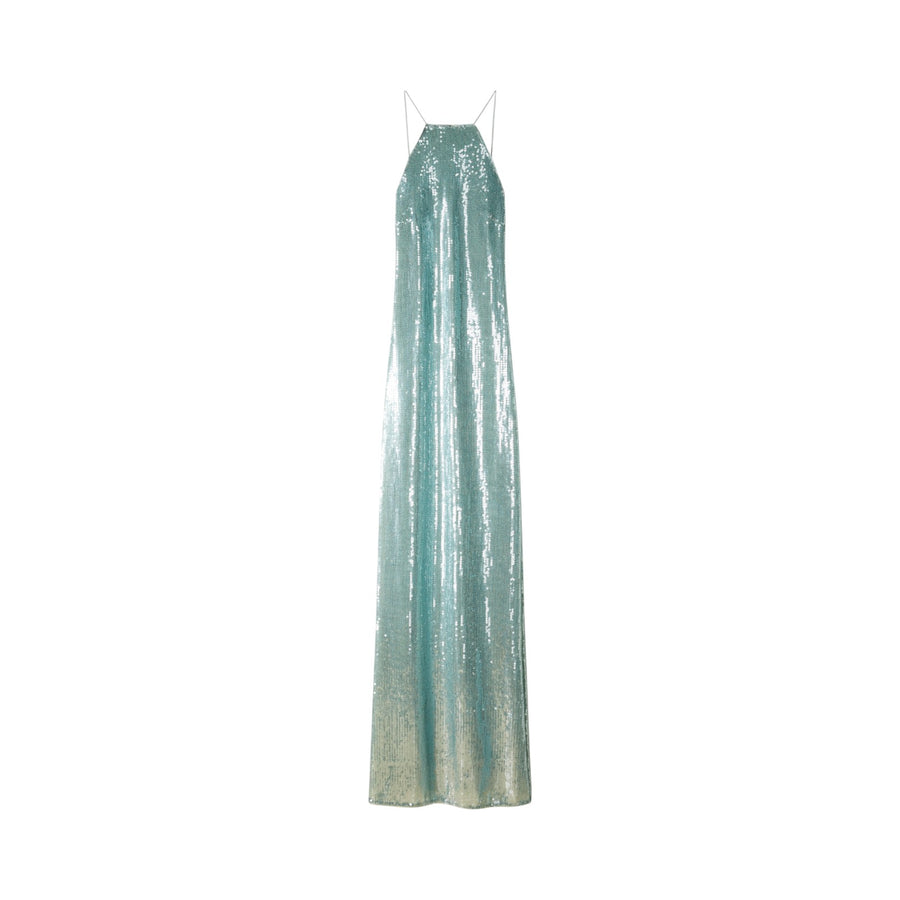Abito donna lungo in tulle con paillettes