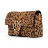 Borsa donna a tracolla Slouchy in Suede Leopardato