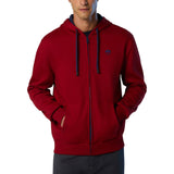 Felpa uomo hoodie con zip e logo ricamato