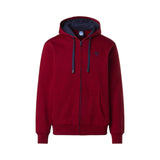 Felpa uomo hoodie con zip e logo ricamato