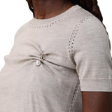 Maglia donna in lana con perle
