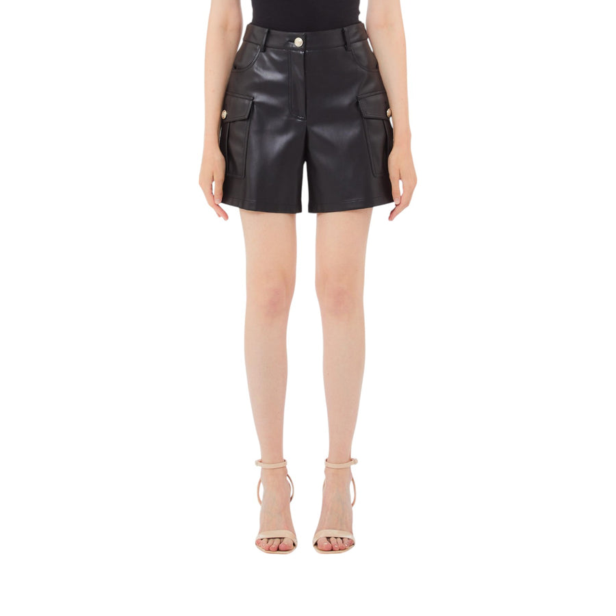 Shorts donna in tessuto spalmato
