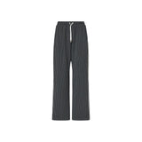 Pantaloni donna gessati con inserto in pizzo