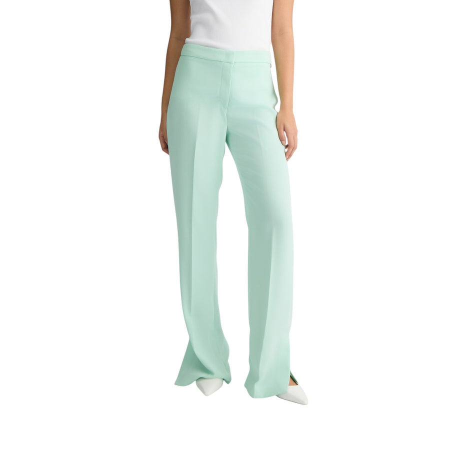 Pantaloni donna con spacco verde menta