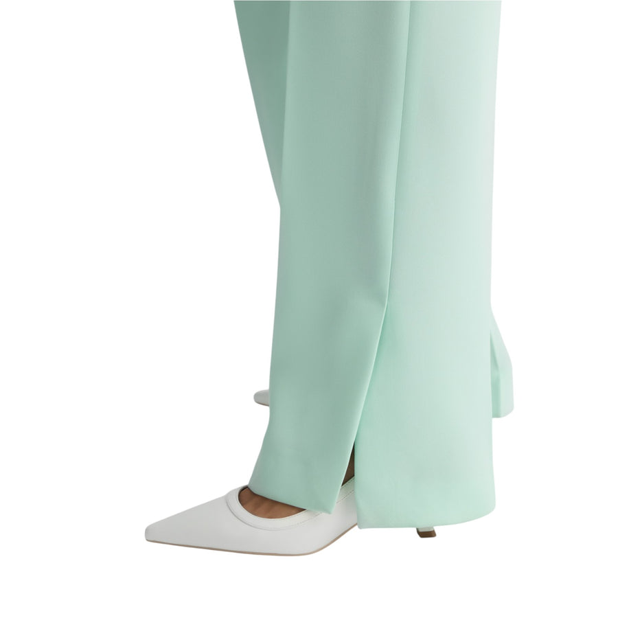 Pantaloni donna con spacco verde menta