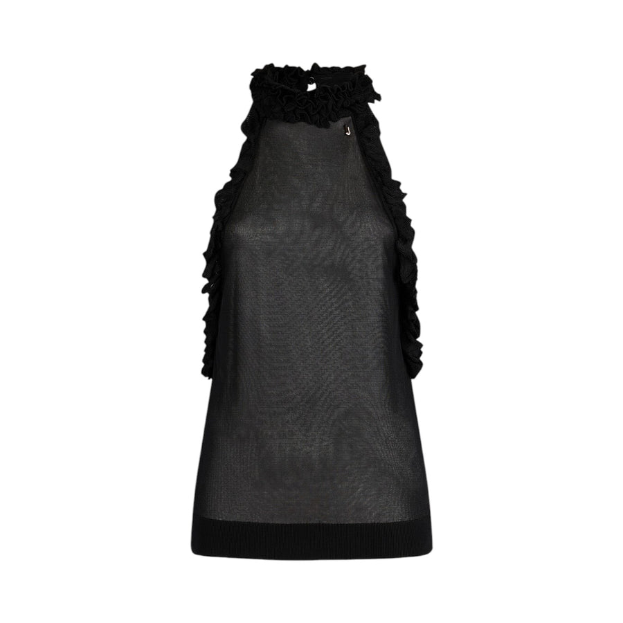 Top donna nero in viscosa