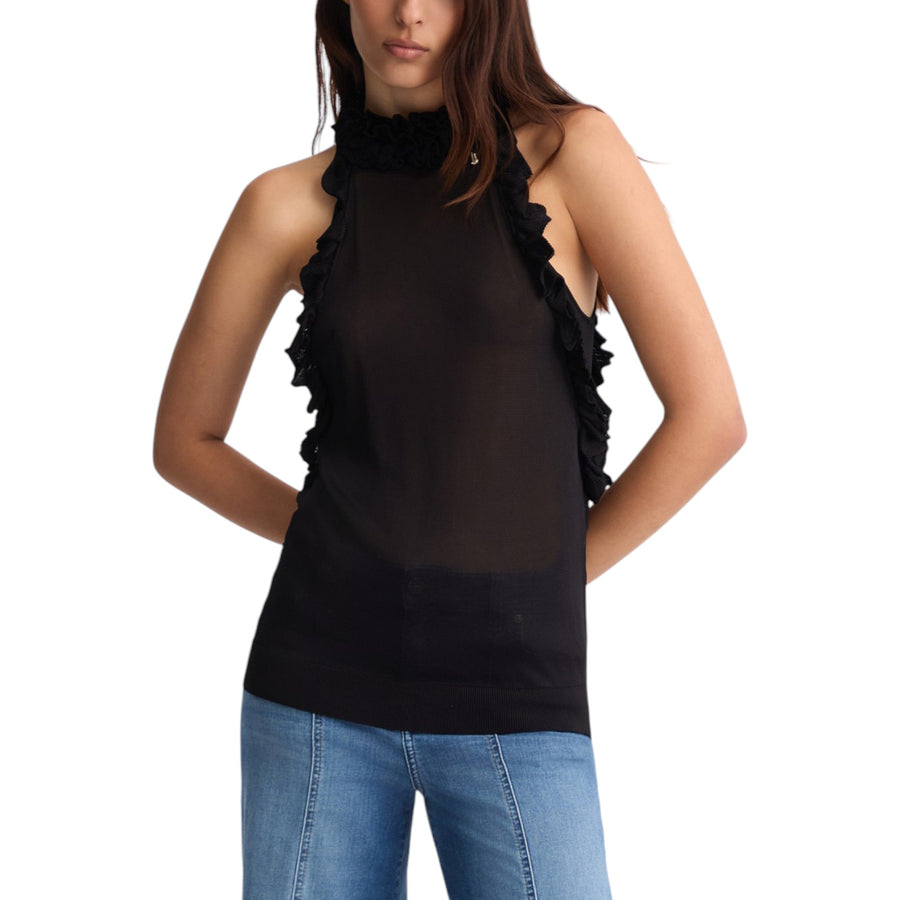 Top donna nero in viscosa
