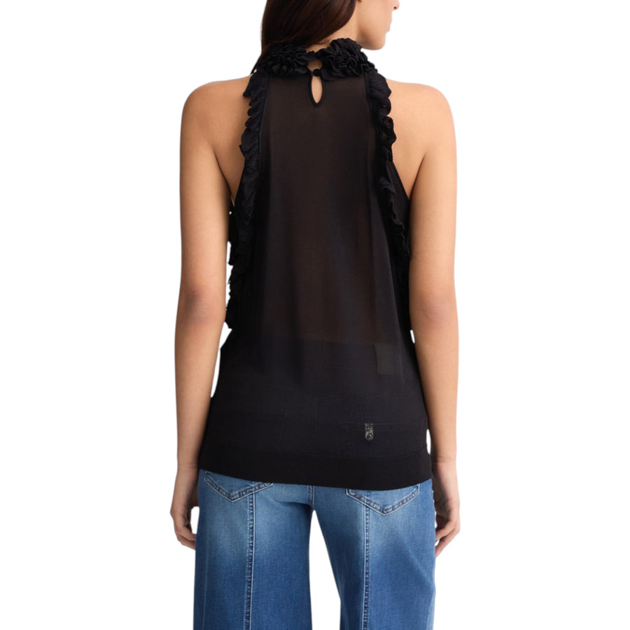 Top donna nero in viscosa