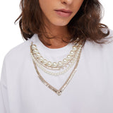 T-shirt donna con perle e strass