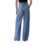Jeans donna straight con strass