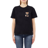T-shirt donna con ricamo e strass