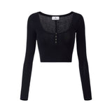 Maglia donna in jersey leggero con bottoni