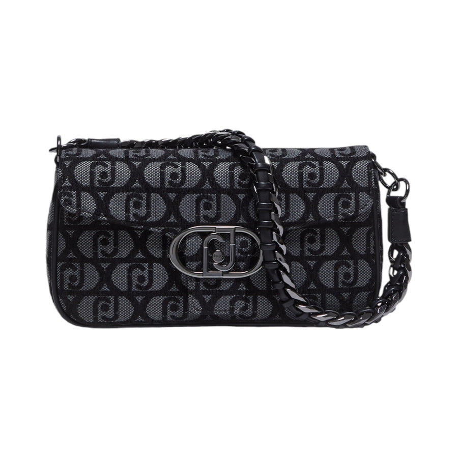 Borsa donna a spalla jacquard con logo