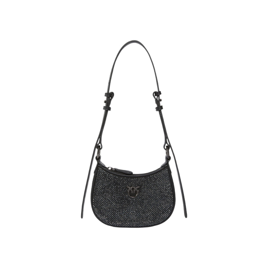 Borsetta donna a spalla Baby Half Moon Bag con strass