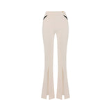 Pantaloni donna in crêpe leggero con cut-out e spacchi