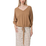 Blusa donna over con coulisse
