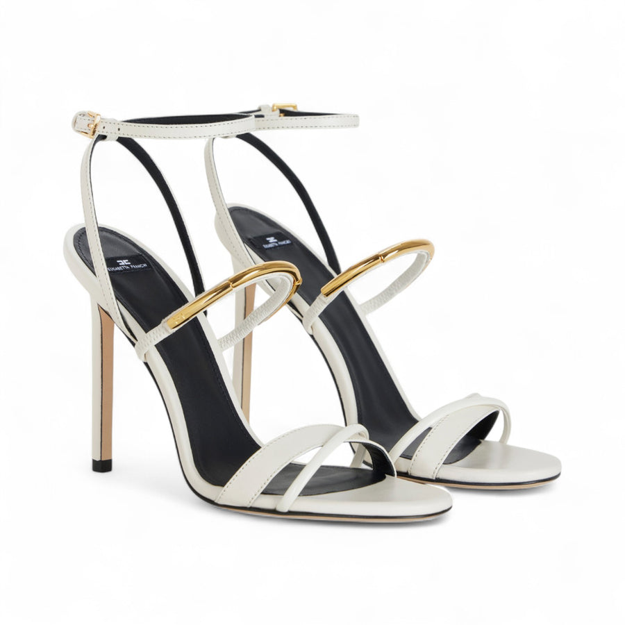 Sandali donna in pelle con dettaglio gioiello