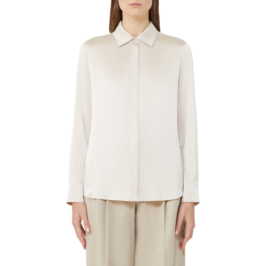 Camicia donna classica in raso di seta