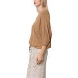 Blusa donna over con coulisse