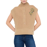 Gilet donna 100% lana con ricami gioiello