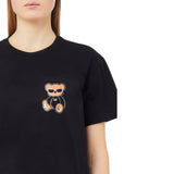 T-shirt donna con ricamo e strass