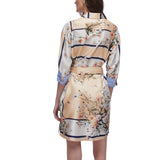 Abito donna corto in twill stampato