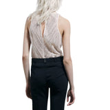 Top donna in tulle ricamato