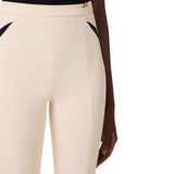 Pantaloni donna in crêpe leggero con cut-out e spacchi