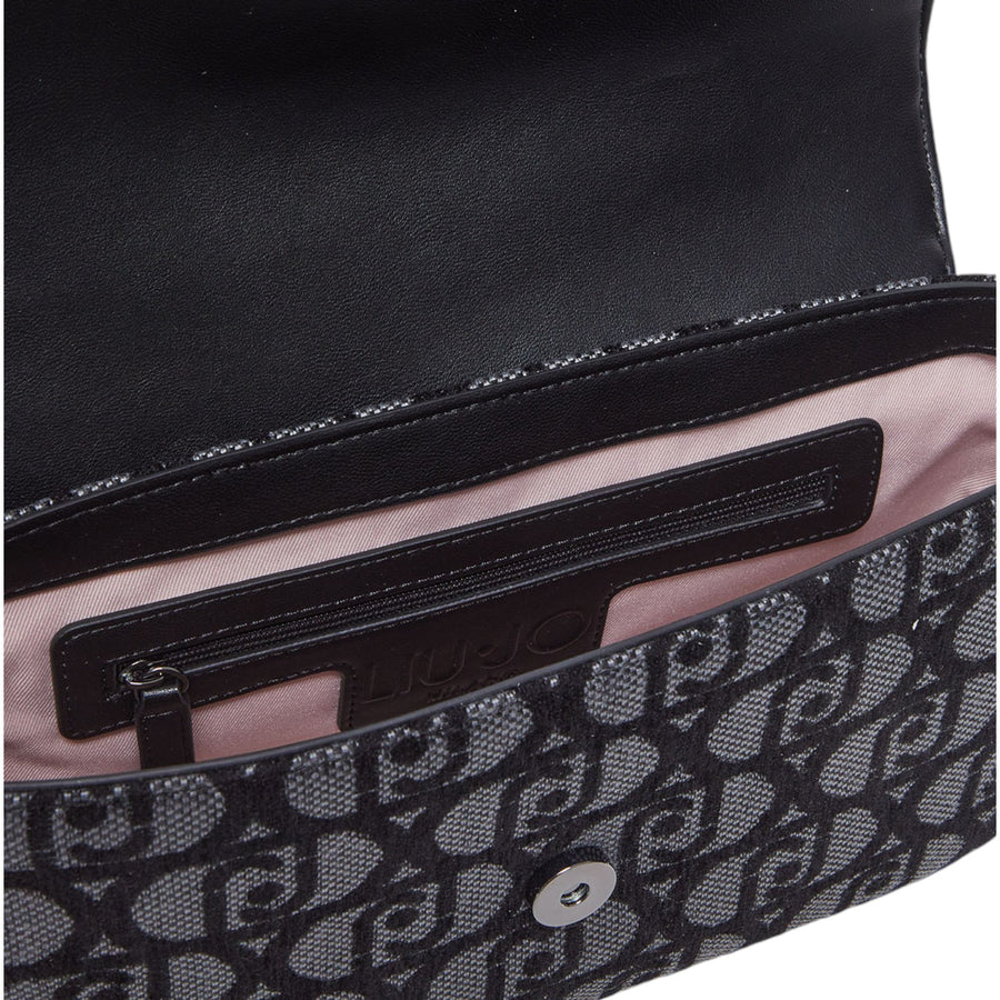 Borsa donna a spalla jacquard con logo