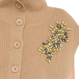 Gilet donna 100% lana con ricami gioiello