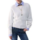 Maglia donna in lana con fiocco