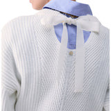 Maglia donna in lana con fiocco
